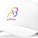 Men Adjustable Baseball Cap with Curved Breathable Quick-Drying Laser-Cut Mesh Back Closure Hat (White)