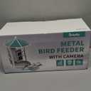 Metal Bird Feeder with Camera and 74.5 Inch Pole - Smart Camera Bird Feeder Solar Powered with 2k Live Stream for Backyard, Ai Identify Auto Capture Videos, Gifts for Birdlover Mom Dad