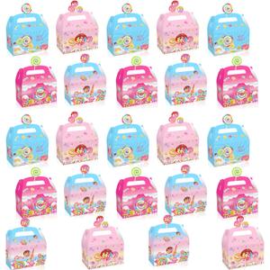 24 Pack Candyland Favor Gift Boxes - Sweet Candy Lollipop Windmill Baby Shower Birthday Party Supplies Decoration Party Favor Goodie Bags Candy Treat Gift Box