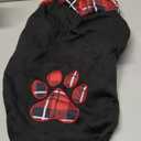 KOOLTAIL Plaid Dog Hoodie Pet Clothes Sweater with Hat and Pocket for Small Medium Large Size Dogs, Soft Winter Warm Dog Cold Weather Coat, Fleece Fall Dog Hooded Sweatshirt for Puppy Cats, Red XL (Black Red Paw)