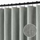 ANRODUO Extra Long Fabric Shower Curtain Set - Gray 72"x108" with 12 Rust Resistant Durable Metal Hooks, Waterproof & Linen Textured, Button Hole Design, Machine Washable for Bathroom Decor (72"W x 108"L (Pack of 1), Grey)