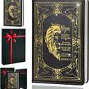 Christian Gifts,A5 Hardcover Leather Journal for Women - 200 Pages Premium Paper Notebook,Lion Journal with 180 Lay Flat Design for Daily Diary, Prayer & Planning (Lion Black)