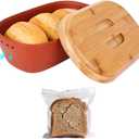Terracotta Bread Saver Box with Lid - Practical Ceramic Bread Saver (Internal Space 9.8x5.1x3.9 inches) -Breathable Clay Box for Long-Lasting Freshness of Bread and Rolls Fruits Vegetables