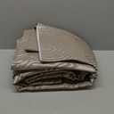 Light Brown and Silvery 100% Blackout Jacquard Geometric Pattern Curtains,52 Inch Wide 96 Inch Length 2 Panels, Thermal Insulated Noise Reducing Anti-Rust Grommet Drapes for Bedroom Living Room