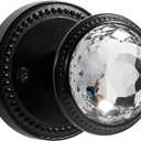 1 Pack Black Door Knobs Crystal Door Knob Passage Door Knob for Hall and Closet Glass Matte Black Zinc Alloy