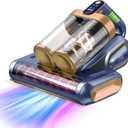 Mattress Vacuum Cleaner, 16KPa Cordless Strong Suction Bed Vacuum with Uv and Ultrasonic, Dual Dust Bins and Washable Filters Effectively Cleans Dust, Pet Hair, Etc