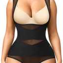 Irisnaya Body Shaper for Women Tummy Control Shapewear Bodysuit Faja Colombian Butt Lifter Waist Trainer Girdles (Black)