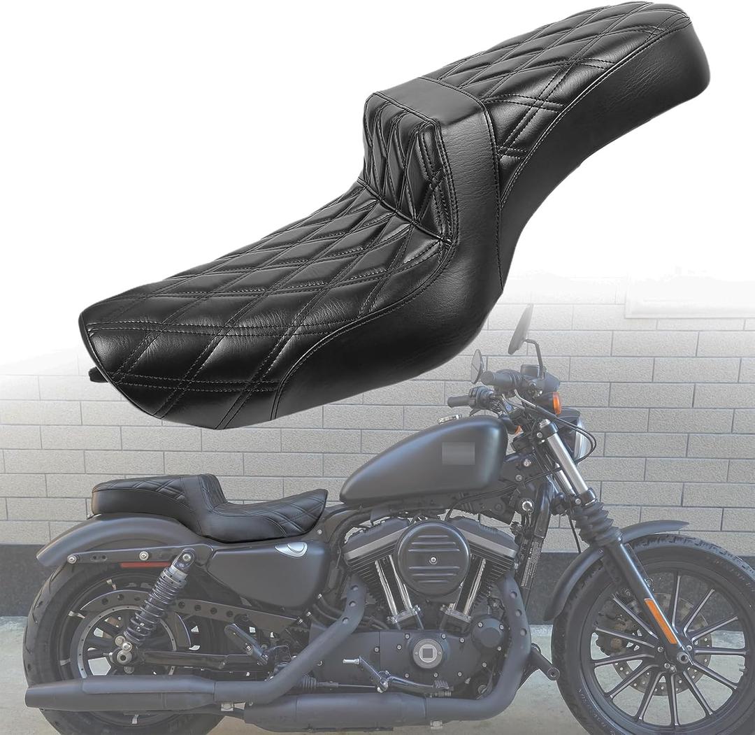 MOJILIN MotorcycleSeats fit Sportster Seat for Harley Sportster 883 1200 X48 Iron883 XL883N 2004-2006&2010-2022 Forty Eight 72 Front Rear Driver Passenger Seat TwoUp seat for 3.3up-4.5 GAL Fuel Tanks