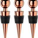 Wine Stoppers for Wine Bottles 6Pcs Vacuum Wine Bottle Stopper with Silicone Reusable Wine Corks, Leak proof Keep Fresh Suitable for Standard (Goldrose, 3 Pack)