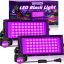 50W LED Black Light IP66 Waterproof,Outdoor Blacklight Flood Light with Plug+Switch+Cord, for Halloween Neon Glow in The Dark Party Body Paint Fluorescent Poster Classroom Club Dance Party, 2 Pack