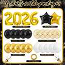 2026 Black and Gold Graduation Decorations Balloons Kit - 40 Inch Gold 2026 Number Balloons, Graduation Party Supplies 2026 for High School College Graduation, Class of 2026 Grad Decor