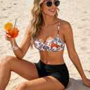 Cerburny Women's High Waisted Bikini Bottom Stretchy Bathing Suit Swim Bottom Solid Tankini Bottoms (Black, Large)