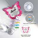 Butterfly Crystal Suncatcher Gifts for Best Friend, Bestie Birthday Gifts for Women Female, Friendship Suncatcher for Windows Hanging, Crystal Sun Catchers Indoor Window Decor (Pink)
