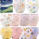 Upairy Potty Training Pants Cotton Absorbent Training Underwear for Toddler Boy and Girls 2T-5T,Soft Absorbent & Leak-Proof with Characters (10PCS,L)