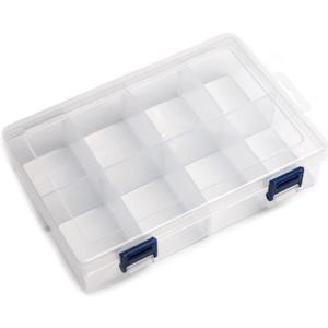 MroMax 8 Grids Clear Plastic Organizer Box Craft Storage with Adjustable Dividers, PP Organizer Box for Beads Organizer Art DIY Crafts Jewelry Fishing Tackles