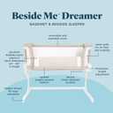 Baby Delight Beside Me™ Dreamer Bassinet, Organic Sesame
6-Position Height Adjustment, Mesh Wall for Air Flow & Visibility, Zip Down Beside Panel, 100% GOTS Certified Organic Cotton