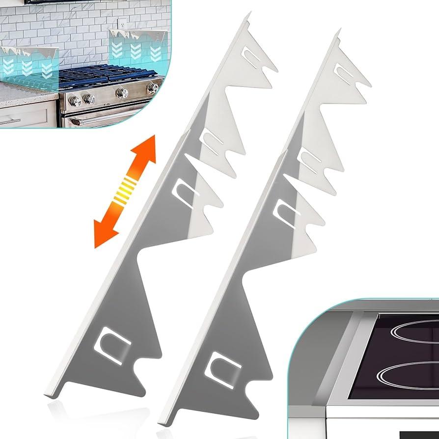 Stove Gap Covers Stainless Steel,2 Pack (Silver) Retractable length from 13.8" to 27.5"