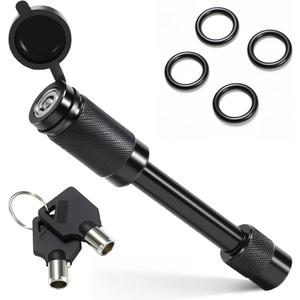 Premium Trailer Hitch Pin Lock for Class III/IV 2.5, 3 Inch Receiver - 5/8 Diameter 4 Length, Anti Theft Hitches Accessories, Anti Rattle Tongue Locking for Truck, Boat, RV Trailers (Black, 4 Inch)