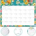3 x Calendar 2026-18 Monthly Wall Calendar, January 2026 - June 2027, 8.5" x 11", Calendar 2026-2027 with Twin-Wire Binding, Hanging Hook, Blocks and Julian Dates (Flowers Wall Calendar)