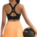 RUNNING GIRL Sports Bra for Women,Adjustable Straps Supportive High Impact Sports Bra with Sewn in Pads (Black, L)