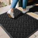 Yimobra Large Door Mat 36x24, All-Season Waterproof Doormat Outdoor Entrance, Heavy Duty Non-Slip Outside Door Mat for Garage Patio Proch Entryway Indoor, Easy Clean, Black