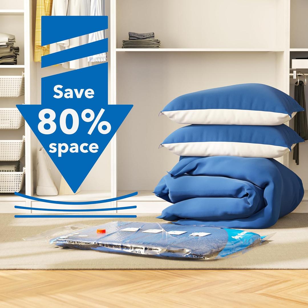 Vacuum Seal Bags for Clothing Travel & Home Storage, travel vacuum bags, Store Blankets, Comforters, Pillows, Seasonal Clothes Compactly,24 Pack