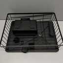 SNTD Dish Drying Rack - Space-Saving Dish Rack for Kitchen Counter, Stainless Steel Dish Drainer with Utensil Holder and Drainboard, 11" W x 15" L (Black)