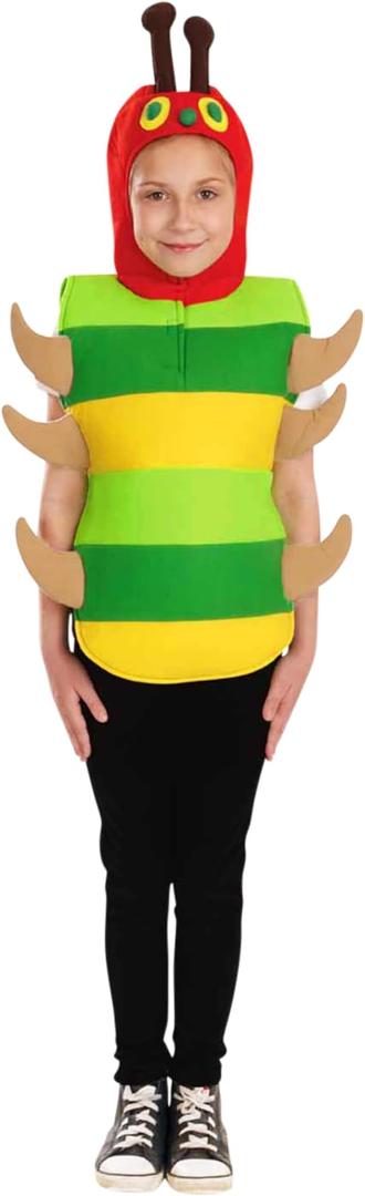fun shack Caterpillar Costume Kids, World Book Day Costumes for Kids Caterpillar and Bug Costumes for Boys and Girls (Medium, Green)