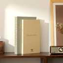 Linen Decorative Books -Set of 2 Minimalist Coffee Table Boxes with Hidden Storage,Fake/Faux Book Boxes for Bookshelf &Mantel Decor | Modern Home Decoration,Photo Storage &Keepsake Box