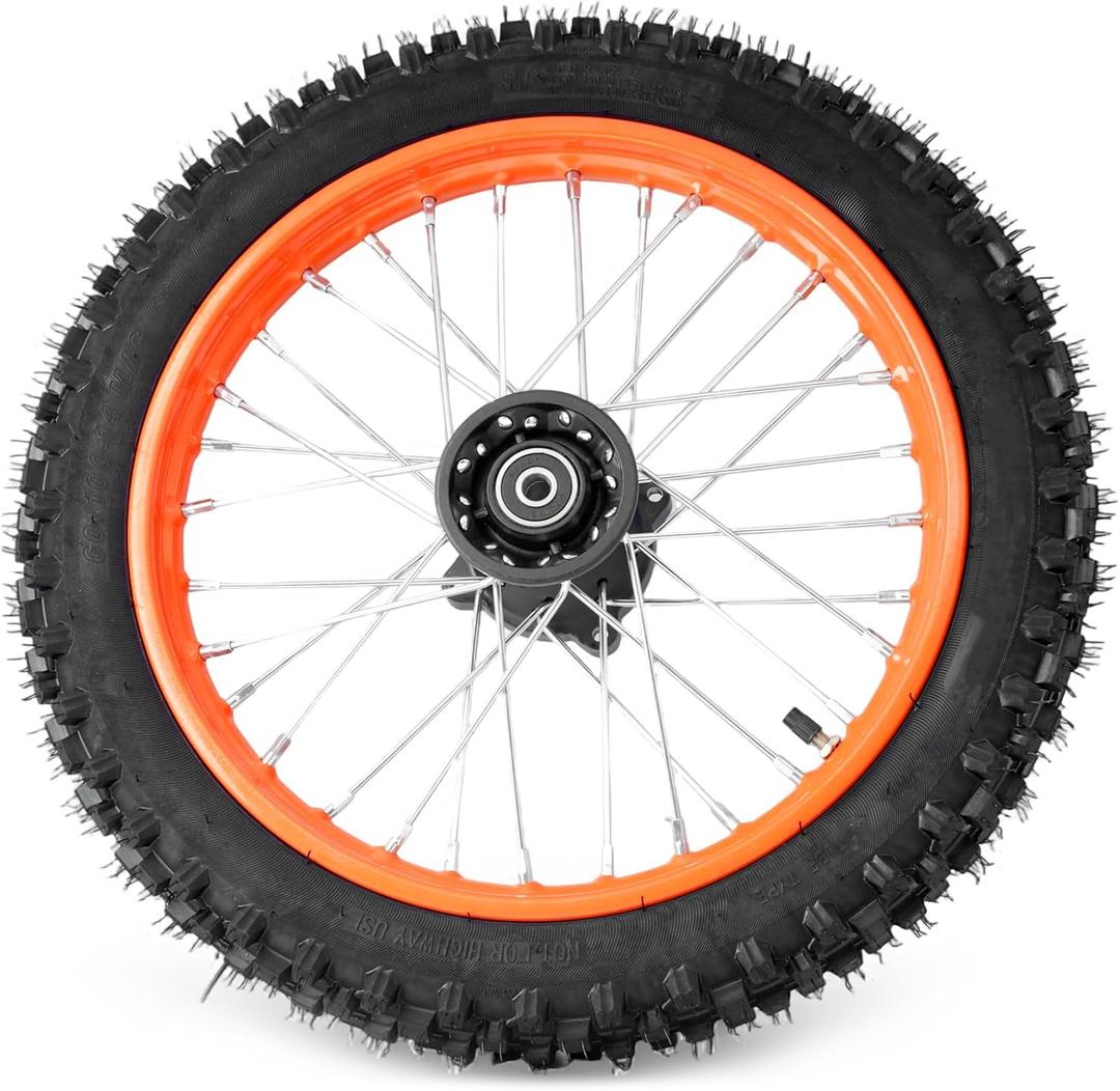 E-Bike Front Wheel Outer Tire Accessories Compatible with Tutto Tutti Soleil 01 Electric Bikes, 60/100-14 Rubber Black