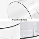 Bathroom Trash Can 6.5 x 5.7 x 6.1 Inch Small Trash Can Plastic Wastebasket Large Capacity Clear Round Garbage Can for Bathroom Bedroom Office Kitchen Dorm Room (S)