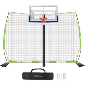 Lacrosse Backstop Net Soccer Basketball Backstop Net for Backyard Sport Netting Barrier Ball Stop Net Includes Portable Carry Bag 2 Sand Bags 4 Ground Stakes, 12 feet x 10 feet
