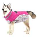 Lelepet Dog Coat Warm Dog Winter Coat Waterproof Dogs Jacket with Harness Built in Reflective Pet Fleece Vest Zip-Up Cold Weather Coats for Dogs Turtleneck & Windproof Coats Pitbull Rose Pink, 2XL