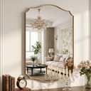 VIWILII Gold Vanity Wall Mirror 32"x24", Scalloped Edge Bathroom Mirror