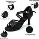 RoseMoli Women's Latin Dance Shoes Satin Professional Ballroom Salsa Practice Performance Dance Shoes, 40