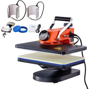 VEVOR 6 in 1 Heat Press Machine 12x15 inch, 360-Degree Swing Away T Shirt Printing Machine Digital Control, Multifunction Heat Transfer Machine Sublimation Heat Press for T-Shirt Hat Cap Mug Plate