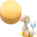 10 Pcs 9.8 Inch Acrylic Round Mirrors for Tables Centerpieces Circle Mirrors Candle Plates for Wall Wedding Table Centerpieces (Gold)