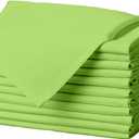 Gee Di Moda Cloth Napkins - 17 x 17 Inch Apple Green Dinner Napkins - Set of 12 Soft & Absorbent Washable Fabric Cloth Table Napkins with Hemmed Edges for Hotel Restaurant, Holiday Parties & Wedding