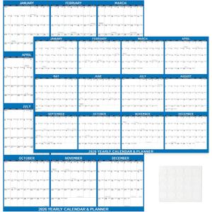 2026 Wall Calendar 32" x 48" Dry Erase Calendar for Wall from January 2026 to December 2026 12 Month Annual Large Yearly Wall Planner for Office School(Blue)