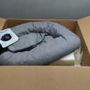 Furhaven Orthopedic Dog Bed for Large/Medium Dogs w/ Removable Bolsters & Washable Cover, For Dogs Up to 55 lbs - Pinsonic Quilted Paw L Shaped Chaise - Titanium, Large