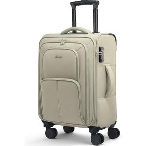 LOVEVOOK Carry On Luggage 22x14x9 Airline Approved, 22 Inch Softside Suitcases with Spinner Wheels, Lightweight Carry-on Suitcase with TSA Lock for Women Men, Large Luggage for Travel Business Trip