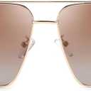 FEISEDY Vintage Polarized Aviator Sunglasses Men Women Classic American Gradient Lens UV400 Protection B0273 (Gold Framed and Gradient Brown Lens)
