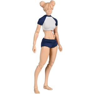 1/12 Scale Female Action Figure,6inch Super Flexible Girl Figure Body Doll with Head Sculpt&Replaceable Chest Legs Accessory Collection (Suntan Skin)