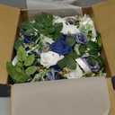 Wedding Aisle Decorations for Wedding Ceremony Set of 10 Pew Flowers for Church Chair Decorations Party Decor with Artificial Flowers Eucalyptus and Ribbons Blue