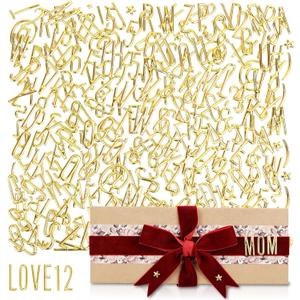 344pcs Gold 3D Letter Stickers - 1 Inch Puffy Alphabet & Numbers Stickers, Waterproof, Adhesive, Letter Sticker Pack for Deco Gift, Card Making, Scrapbook Supplies, Graduation Cap (6 Sheets)