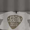 Guitar Pick Jesus Christian Music Guitarist Pastor Retro T-Shirt (White, L)