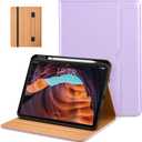 DTTO for iPad (A16) 11th Generation Case 11 Inch 2025, iPad 10th Generation Case 10.9 Inch 2022, Premium Leather Business Folio Stand Cover with Pencil Holder - Auto Wake/Sleep, Lavender
