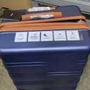 Merax Hardshell Luggage Sets 3 Pcs Spinner Suitcases with TSA Lock Lightweight, Blue Brown, 20/24/28 Inch