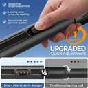 ALLZONE Adjustable Tension Curtain Rod, 40-86 inches, Heavy Duty Curtain Rods No Drilling, Anti-Slip Tension Rod for Window, Shower, Outdoor & Patio, Easy to Install, 1.26In Diameter, Black