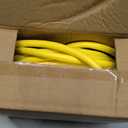 POWGRN 100 ft 12/3 Outdoor Extension Cord Waterproof Heavy Duty with Lighted Indicator End 12 Gauge 3 Prong, Flexible Cold-Resistant Long Power Cord Outside, 15Amp 1875W SJTW Yellow ETL Listed